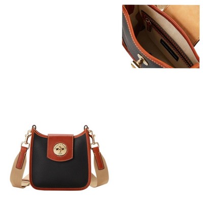 Dooney & Bourke Black Pebble Turnlock Messenger 20