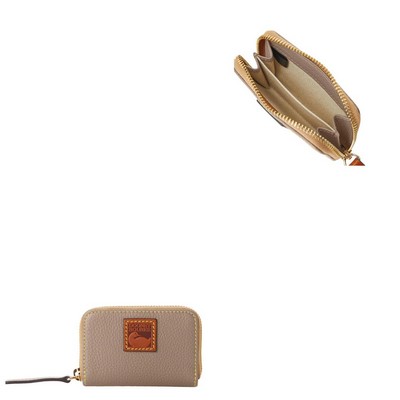 Dooney & Bourke Pebble Grain Zip Around Credit Card Case - Taupe