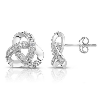 Jilco Inc Diamond Love Knot Earrings
