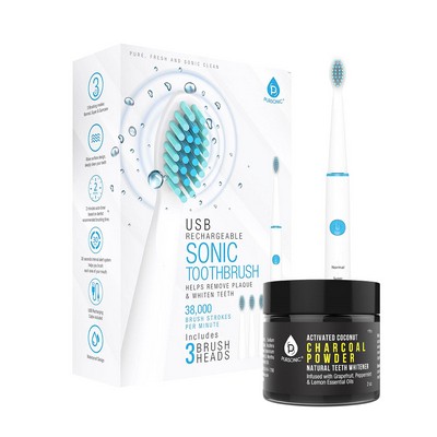 Pursonic Usb Rechargeable Rotary Toothbrush + Activated Coconut Charcoal Powder