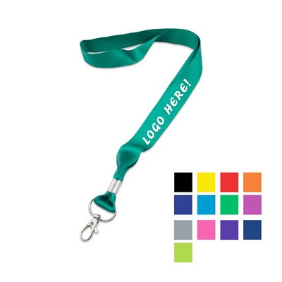 Custom 1" Polyester Lanyard w/ Lobster Claw & Metal Crimp