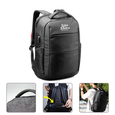 Lightweight Water Repellent Laptop Backpack with USB Charging Socket
