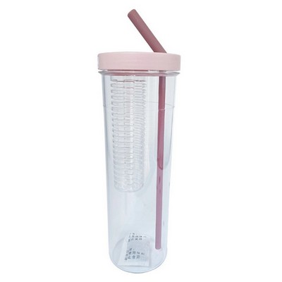 24 oz Fruit Infuser Tumbler With Straw