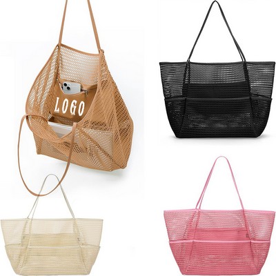 Mesh Beach Tote Bag for Women