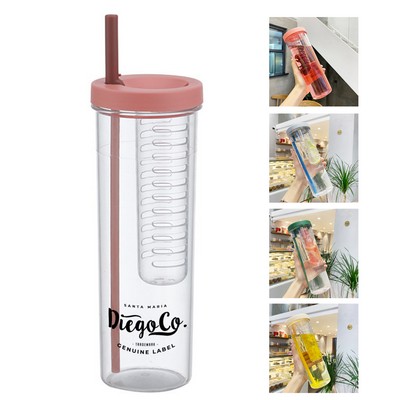 23oz Water Bottle with Straw and Fruit Infuser