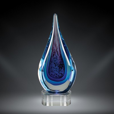 10 1/2" - Blue Water Glass Art