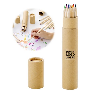 12 Color Wooden Pencil Set W/ Tube