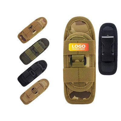 Tactical Flahlight Pouch Holder Belt 360 Degree Clip