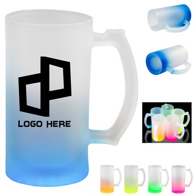 16Oz Gradient Color Glass Beer Mug