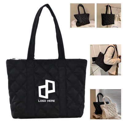 Quilted Winter Tote Bag