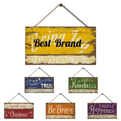 Hanging wooden signs