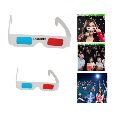 White Paper Red - Blue 3D Stereo Glasses