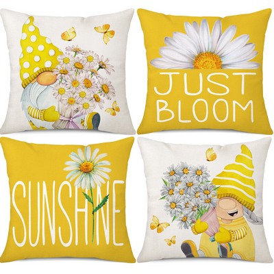 15.7"x15.7" Linen Throw Pillow Case