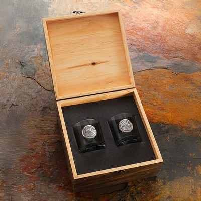 Manhattan 2-Piece Rocks Set in Engraved Box