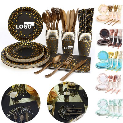 175Pcs Disposable Dinnerware Sets Serve 25 For Party