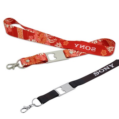 Polyester Lanyard w/ Bottle Opener & Lobster Clip