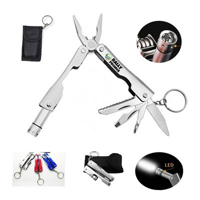Folding Pliers Functional Pocket Multitool With Flashlight
