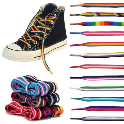 Gay Pride Rainbow Striped Shoelaces