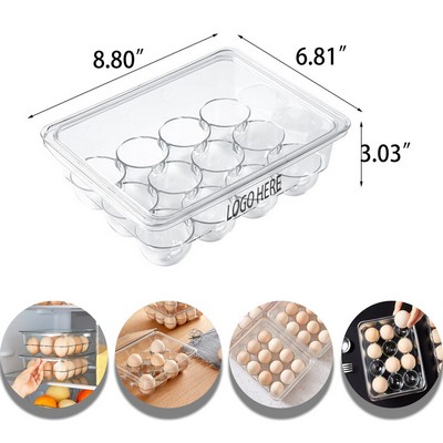 Clear Plastic Rolling Egg Fridge Container With Lid