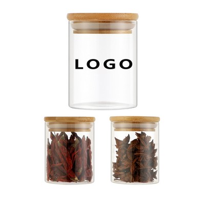 7 oz Glass Spice Jar with Bamboo Lid