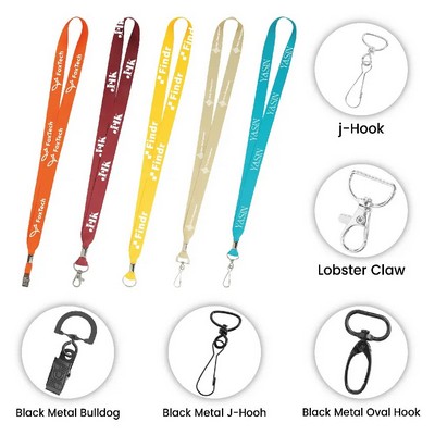 3/4" Full-Color Sublimated Lanyard with Metal Crimp & Optional Clamp