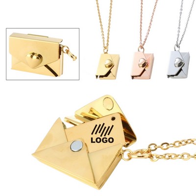 Envelope Necklace For Women Love Secret