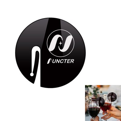 Round Acrylic Drink Marker Wine Glass Recognizer Name Marker
