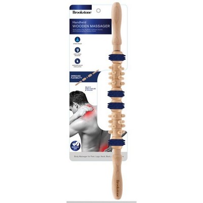 Health, Beauty & Fitness Brookstone Hand Held Wooden Massager