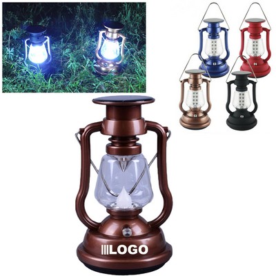 Retro Hanging Led Solar Powered Lantern For Camping