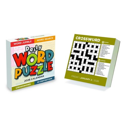 2026 Daily Word Puzzle Daily Desktop Calendar