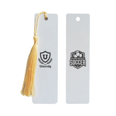 Engraved Rectangle Metal Bookmark w/ Tassel
