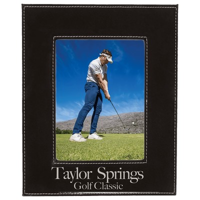 5" x 7" Black/Silver Leatherette Photo Frame