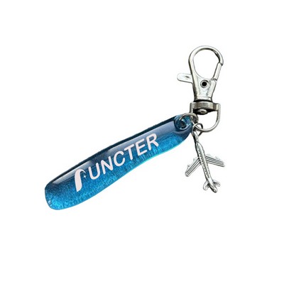 Custom Acrylic Keychain Pendant Key Ring With Airplane Accessory