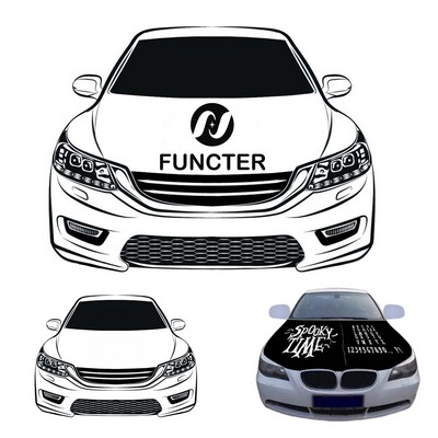 Car Flag Hood Cover Customized Halloween Smoke Time Pattern