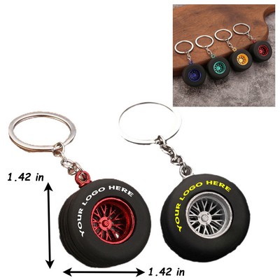 Racing Tire Keychain Pendant