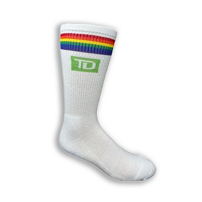 Made in the USA OSFM Rainbow Athletic Crew Sock