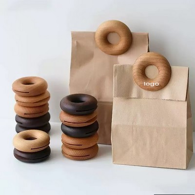 Wood Donut Bag Clips