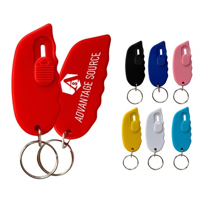Mini Retractable Utility Knife W/Grip Handle Keychain
