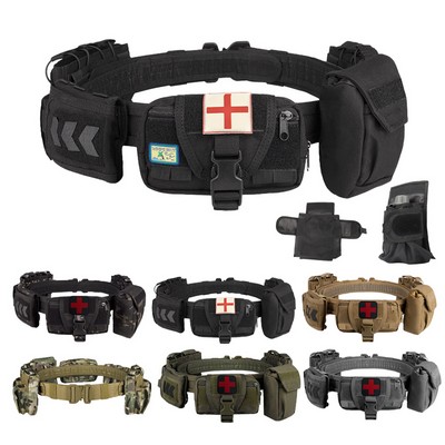 6" 1 Tactical Battle Belt Set with Pouches Accessories