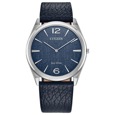 Citizen Unisex Classic Leather Strap Watch Blue Dial