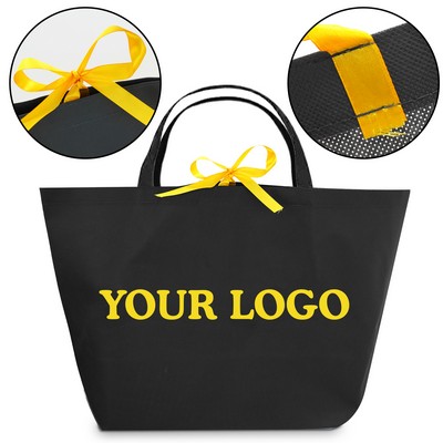 Custom Non-woven Tote Bag with Ribbon