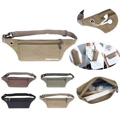 Canvas Sport Fanny Bag with Earbud Port