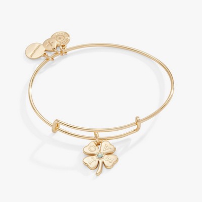 Alex and Ani® Love Clover Charm Bangle Gold Bracelet