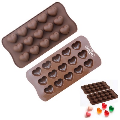15 Grid Silicone Heart-shaped Chocolate Mold