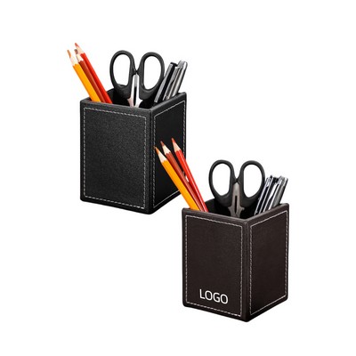 Minimalist Square Leather Pen Holder