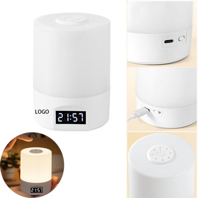 Touch Bedside Lamp w/Digital Clock