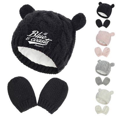 Newborn Acrylic Knit Beanie with Gloves