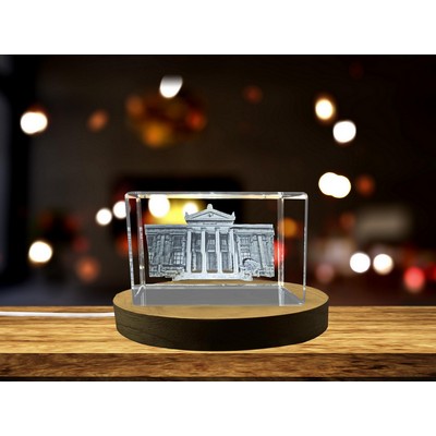 Istanbul Archaeological Museum 3D Engraved Crystal Trophy Award w/LED Base
