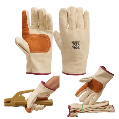 Custom Double Layer Thickening Canvas Gloves Work Protective Gloves