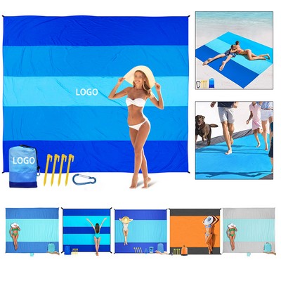 Extra-Large Portable Beach Blanket with Pillow